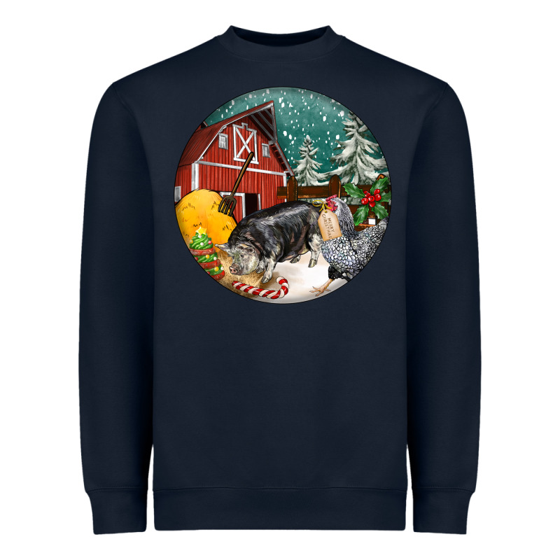 Christmas On The Farm Heavyweight Sweatshirt by FaDigitalArtStudio | Teevron