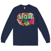 Navy Mom life Long Sleeve Tee - CowGirlArtShop