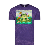 Cloud Purple frog with sunflower Vintage Tee - TumblerDesignByShophia