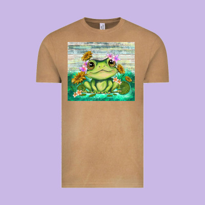 Frog With Sunflower Vintage Tee Designed By Tumblerdesignbyshophia