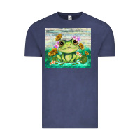 Vintage Denim frog with sunflower Vintage Tee - TumblerDesignByShophia