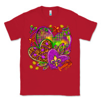 Red Mardi Gras hearts Classic Tee - NancyCooperArtShop