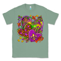 Sage Mardi Gras hearts Classic Tee - NancyCooperArtShop