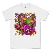 White Mardi Gras hearts Classic Tee - NancyCooperArtShop