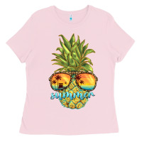 Bubblegum Pink pineapple summer Ladies Tee - BarkalooDesign