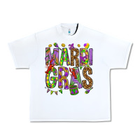 White Mardi Gras Urban Heavy Tee - HowdyJamesFarm