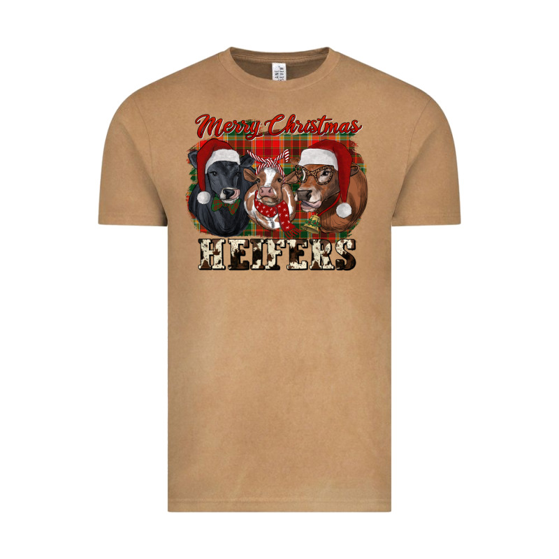 Merry Christmas Heifers Vintage Tee by RanaPortraitStore | Teevron