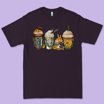 Bull Skull Western Coffee Cups Premium Tee Designed By Jasminsmagicworld