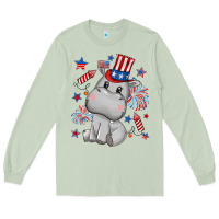 Matcha fourth of july hippopotamus Long Sleeve Tee - CowGirlArtShop