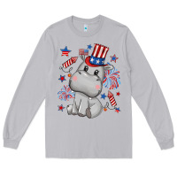 Moon Dust fourth of july hippopotamus Long Sleeve Tee - CowGirlArtShop