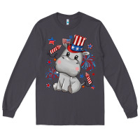 Smoke fourth of july hippopotamus Long Sleeve Tee - CowGirlArtShop