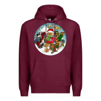 Burgundy Joy gingerbread Premium Hoodie - FaDigitalArtStudio