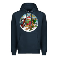 Navy Joy gingerbread Premium Hoodie - FaDigitalArtStudio