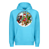 Ocean Blue Joy gingerbread Premium Hoodie - FaDigitalArtStudio