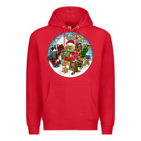 Red Joy gingerbread Premium Hoodie - FaDigitalArtStudio