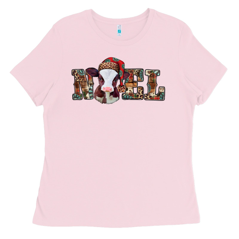 Western Christmas Baby Cow Noel Ladies Tee by Jasminsmagicworld | Teevron