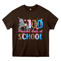 Chocolate Brown 100 magical days of school Heavy Core Tee - LillyAllenDesigns