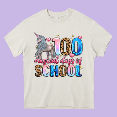 100 Magical Days Of School Heavy Core Tee Designed By Lillyallendesigns
