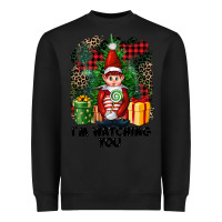 Black I'm Watching You Elf Heavyweight Sweatshirt - FaDigitalArtStudio