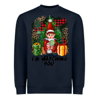 Navy I'm Watching You Elf Heavyweight Sweatshirt - FaDigitalArtStudio