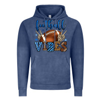 Vintage Denim Football vibes blue and grey team color Vintage Hoodie - HowdyJamesFarm