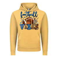 Football Vibes Blue And Grey Team Color Vintage Hoodie | Teevron
