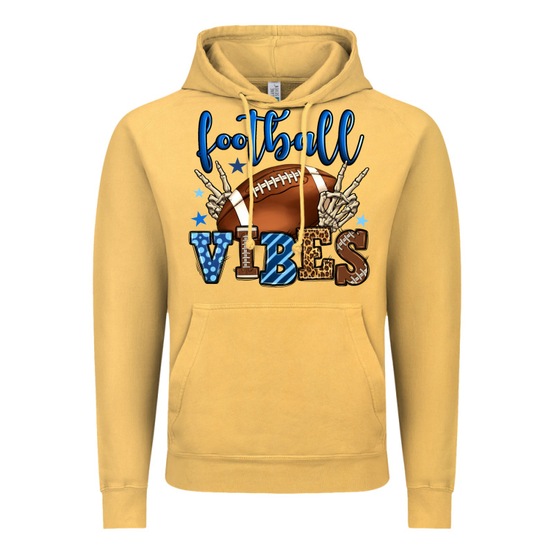 Football Vibes Blue And Grey Team Color Vintage Hoodie by HowdyJamesFarm | Teevron