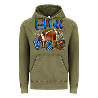 Vintage Olive Football vibes blue and grey team color Vintage Hoodie - HowdyJamesFarm