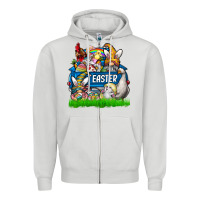 Dove Grey easter Zipper Hoodie - CowhideDigitalArt