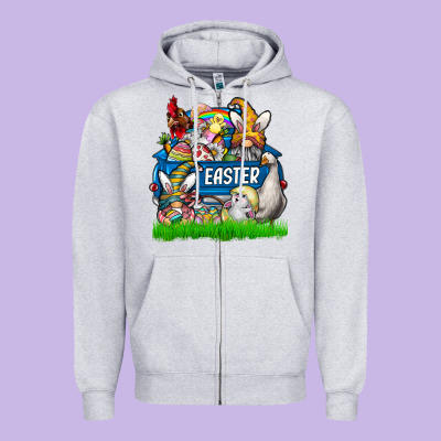 Easter Zipper Hoodie Designed By Cowhidedigitalart