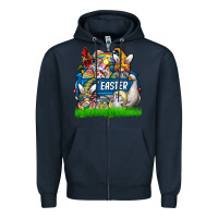 Navy easter Zipper Hoodie - CowhideDigitalArt