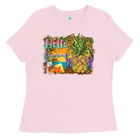 Bubblegum Pink hello summer pineapple Ladies Tee - BarkalooDesign