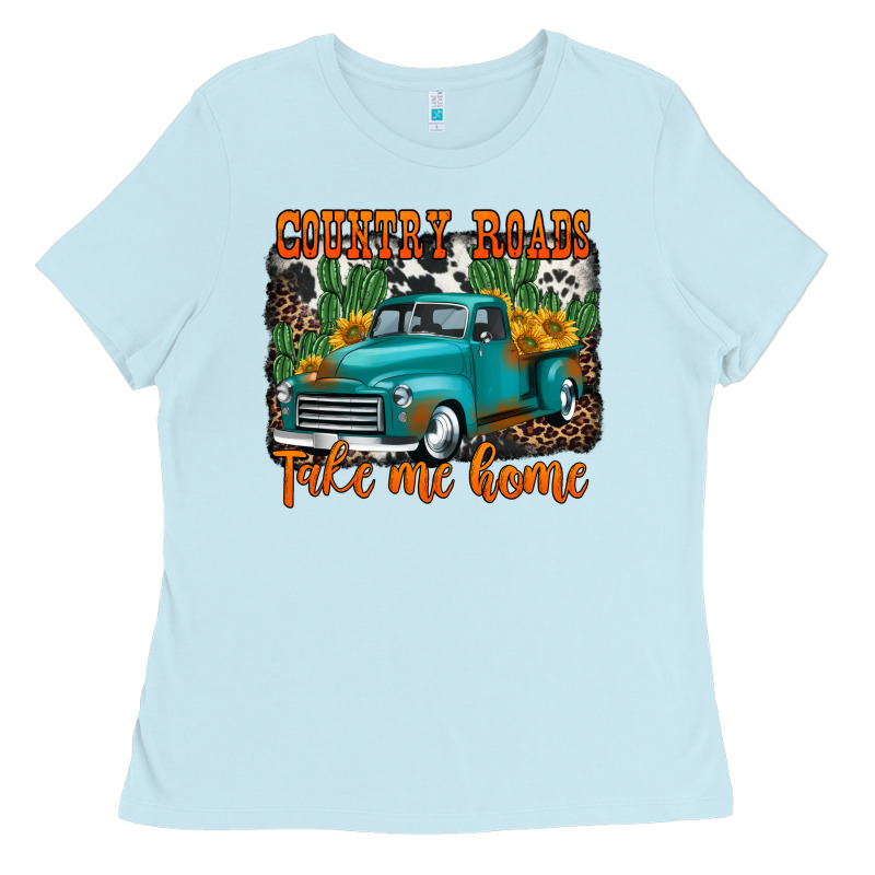 Country Roads Take Me Home Old Western Truck Ladies Tee by Jasminsmagicworld | Teevron