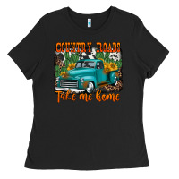 Black country roads take me home old western truck Ladies Tee - Jasminsmagicworld