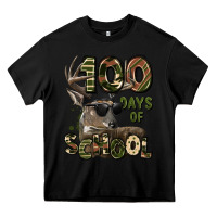 Black 100 days of school hunting deer Heavy Core Tee - LillyAllenDesigns