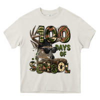 100 Days Of School Hunting Deer Heavy Core Tee | Teevron