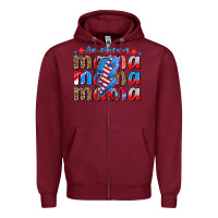Burgundy american mama Zipper Hoodie - CowhideDigitalArt