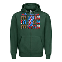 Sports Green american mama Zipper Hoodie - CowhideDigitalArt