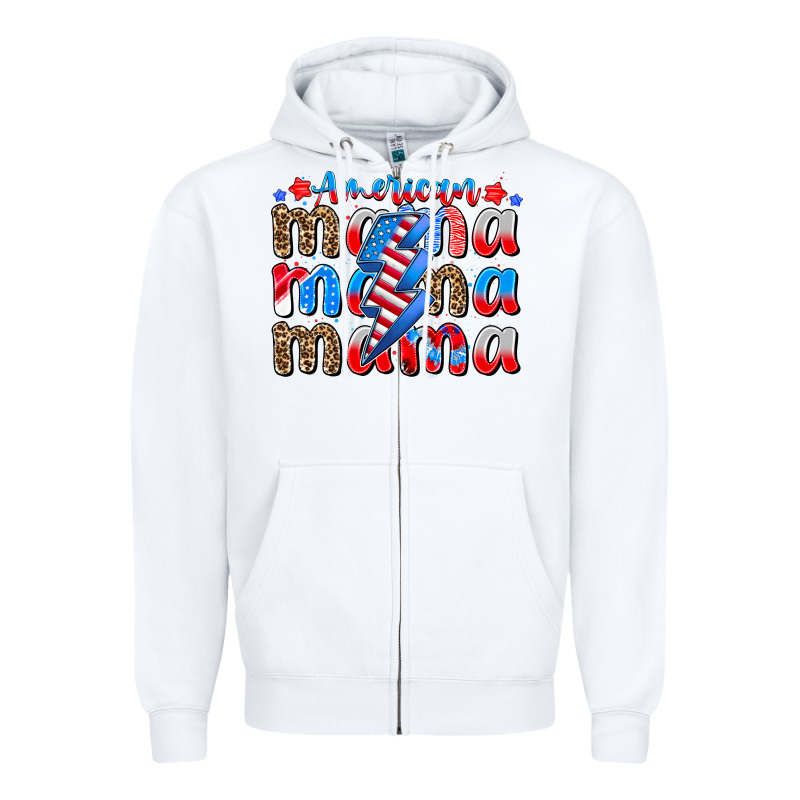 American Mama Zipper Hoodie by CowhideDigitalArt | Teevron