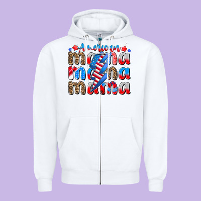 American Mama Zipper Hoodie Designed By Cowhidedigitalart