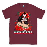 Burgundy Mexicana with Skull Girl Classic Tee - texasbilliewilder