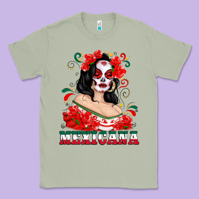 Mexicana With Skull Girl Classic Tee Designed By Texasbilliewilder