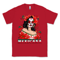 Red Mexicana with Skull Girl Classic Tee - texasbilliewilder
