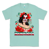 Seafoam Mexicana with Skull Girl Classic Tee - texasbilliewilder