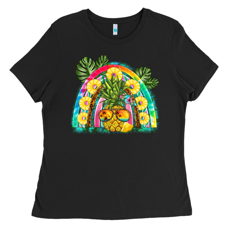 Pineapple Rainbow Ladies Tee by BarkalooDesign | Teevron