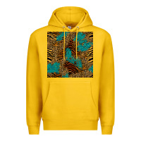 Lemon tiger leopard turquoise glitter seamless pattern Premium Hoodie - BundleAndBundleShop