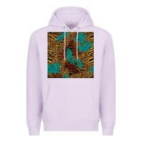 Lilac tiger leopard turquoise glitter seamless pattern Premium Hoodie - BundleAndBundleShop