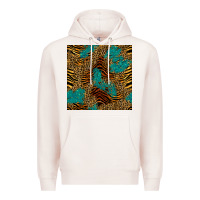 Pale Pink tiger leopard turquoise glitter seamless pattern Premium Hoodie - BundleAndBundleShop