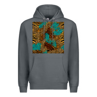 Rock tiger leopard turquoise glitter seamless pattern Premium Hoodie - BundleAndBundleShop