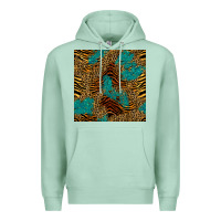 Tiger Leopard Turquoise Glitter Seamless Pattern Premium Hoodie | Teevron